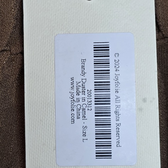 NWT Brandy Joy Joyfolie Camel Brown Flowy Prairie Kimono Duster Lg Cardigan - Picture 7 of 11